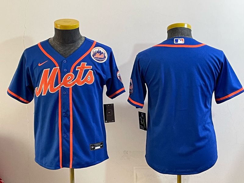 Youth New York Mets Blank Blue Game 2026 Nike MLB Jersey style 002